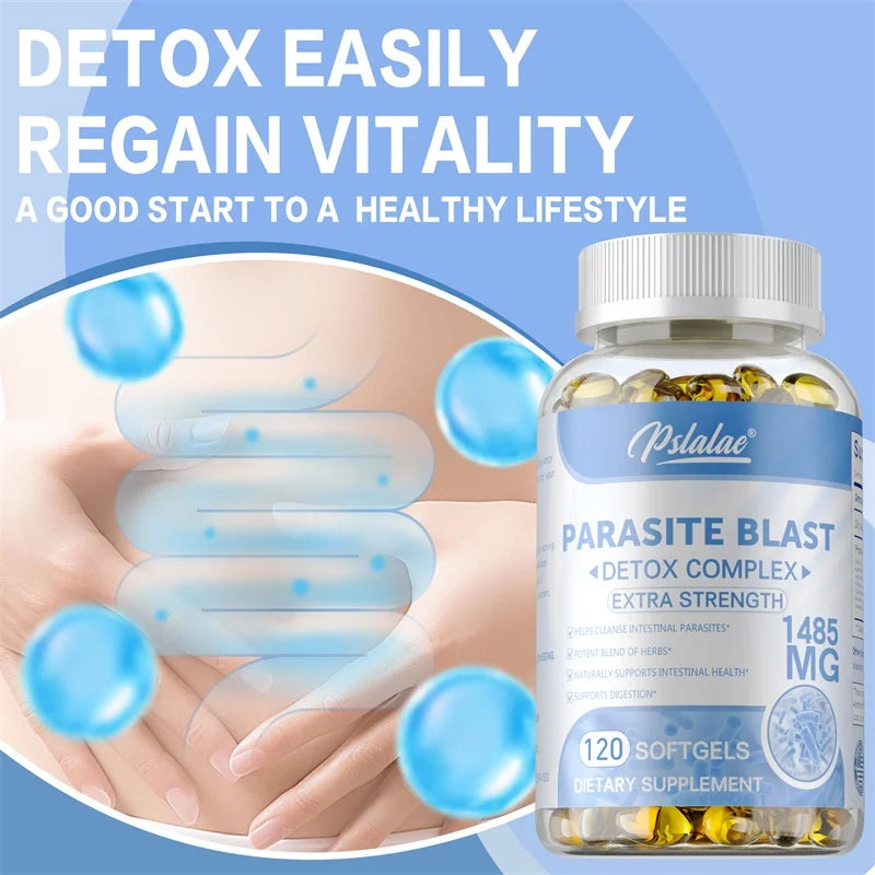 Parasite Blast - Removes All Body Parasites, Natural Gut Health, Cleans Colon Detox + Cleanse, Liver Immunity