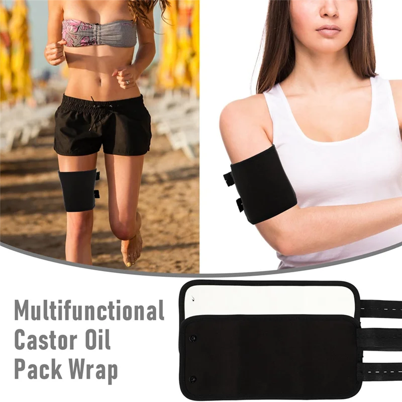 A13I-2Piece Castor Oil Joint Pack Essential Oil Leg Care Pack Leakproof German Castor Oil Hand Pack Reusable Black