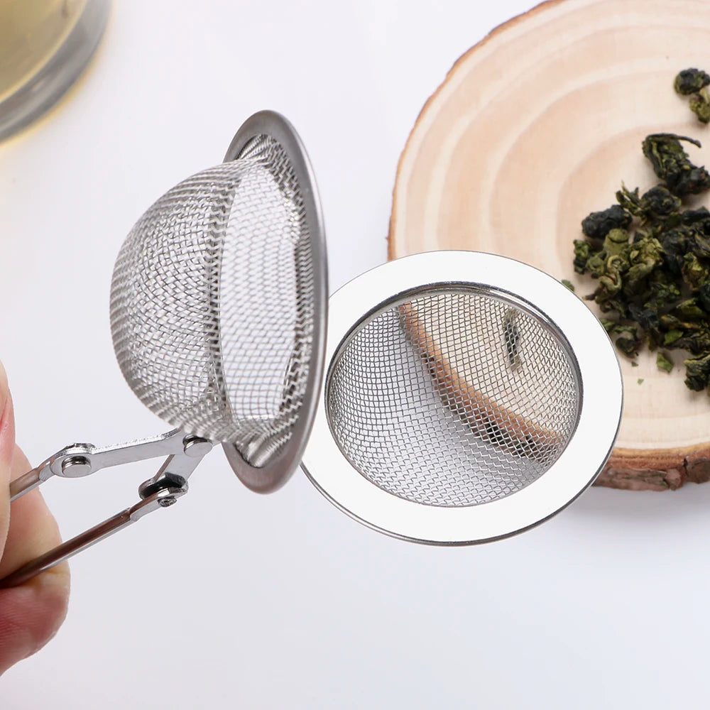 Tea Infuser Handle Tea Ball Sphere Mesh Tea Strainer Coffee Herb Spice Filter Diffuser Kitchen Gadget Stainless Steel