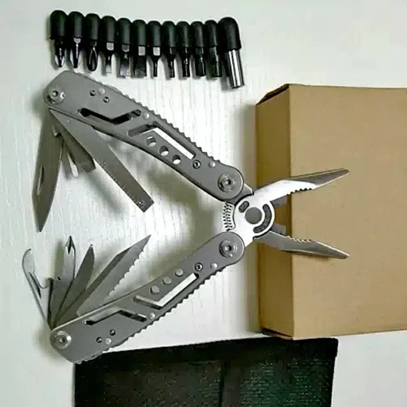 Portable Pocket Multitool 420 Stainless Steel Multitool Pliers Knife Screwdriver for Outdoor Survival Camping Hunting and Hiking