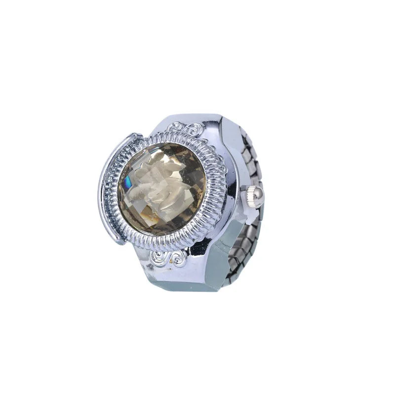 Luxury Ring Clock Elastic Stretchy Quartz Watches Rings for Men Ladies Man Male Finger Hour Functional Vintage Pocket Jewelry