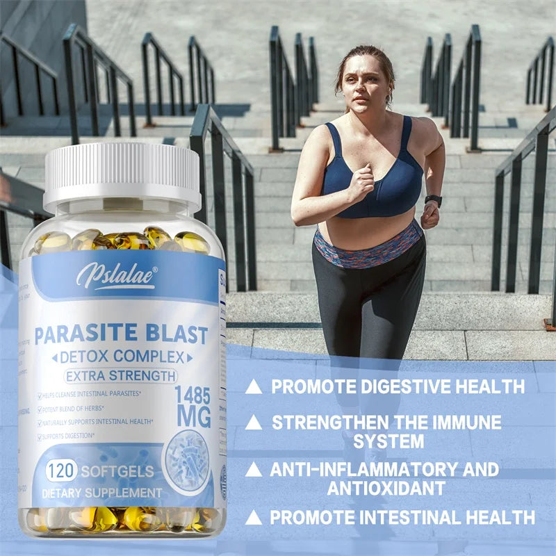 Parasite Blast - Removes All Body Parasites, Natural Gut Health, Cleans Colon Detox + Cleanse, Liver Immunity