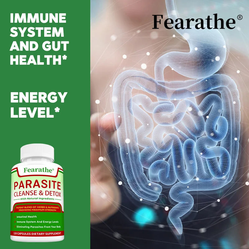 Parasite Blast Capsules - Bowel Cleansing Supplement, Natural Gut Health, Cleans Colon Detox + Cleanse, Liver Immunity
