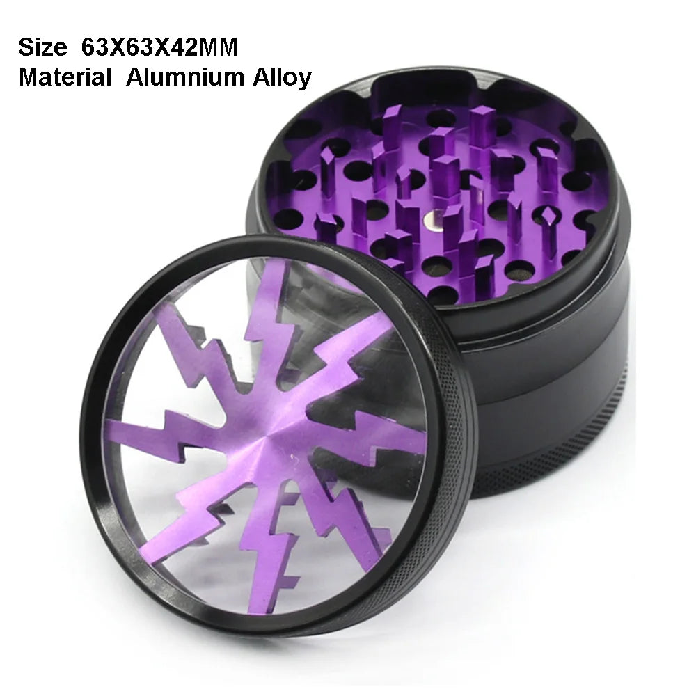 2.5" 63MM Dry Herb Grinder Metal 4-layer Tobacco Grinder Spice Miller Crusher Zinc Alloy Smoke Accessories