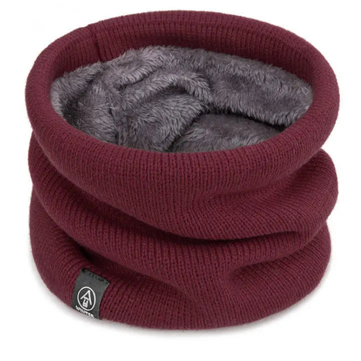 Warm Knitted Scarf Thickened Plush Windproof Winter Neck Gaiter Cold Weather Outdoor Sport Ski Running Men Women Tube Scarf