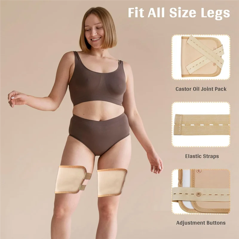 ABGP-2Piece Castor Oil Joint Pack Essential Oil Leg Care Pack Leakproof German Castor Oil Hand Pack Reusable Khaki