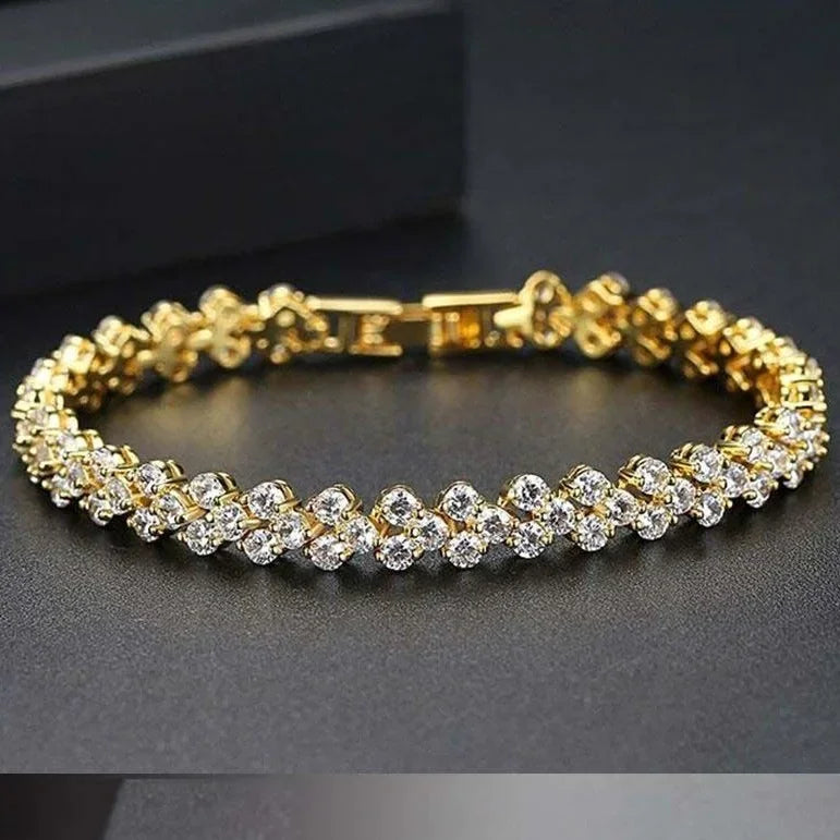 Shiny Diamond Watch Bracelets Set Women Fashion Rose Gold Quartz Watch Girls Luxury Brand Rhinestone Casual Clock Jewelry Gifts