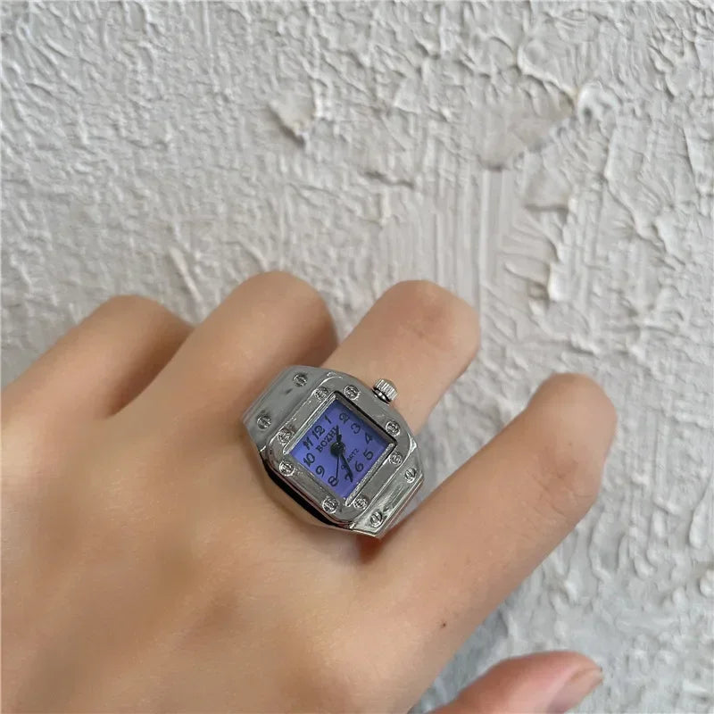 Luxury Ring Clock Elastic Stretchy Band Quartz Reloj Rings for Men Ladies Male Finger Heart Pocket Watch Hip-Hop Man New Jewelry