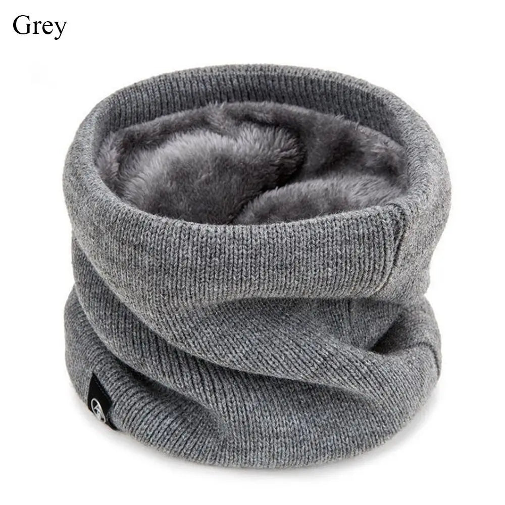 Warm Knitted Scarf Thickened Plush Windproof Winter Neck Gaiter Cold Weather Outdoor Sport Ski Running Men Women Tube Scarf