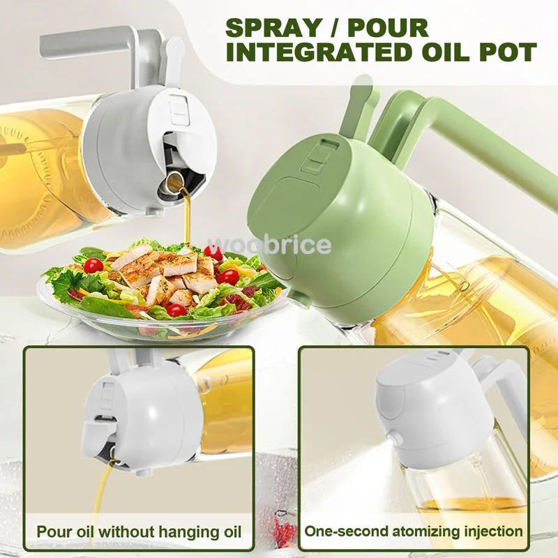 2in1 Kitchen Spray Oil Dispenser Oil Sprayer Polisher or Oil Brush for Air Fryer Salad Grilling Roasting Cooking Kitchen Acceeso