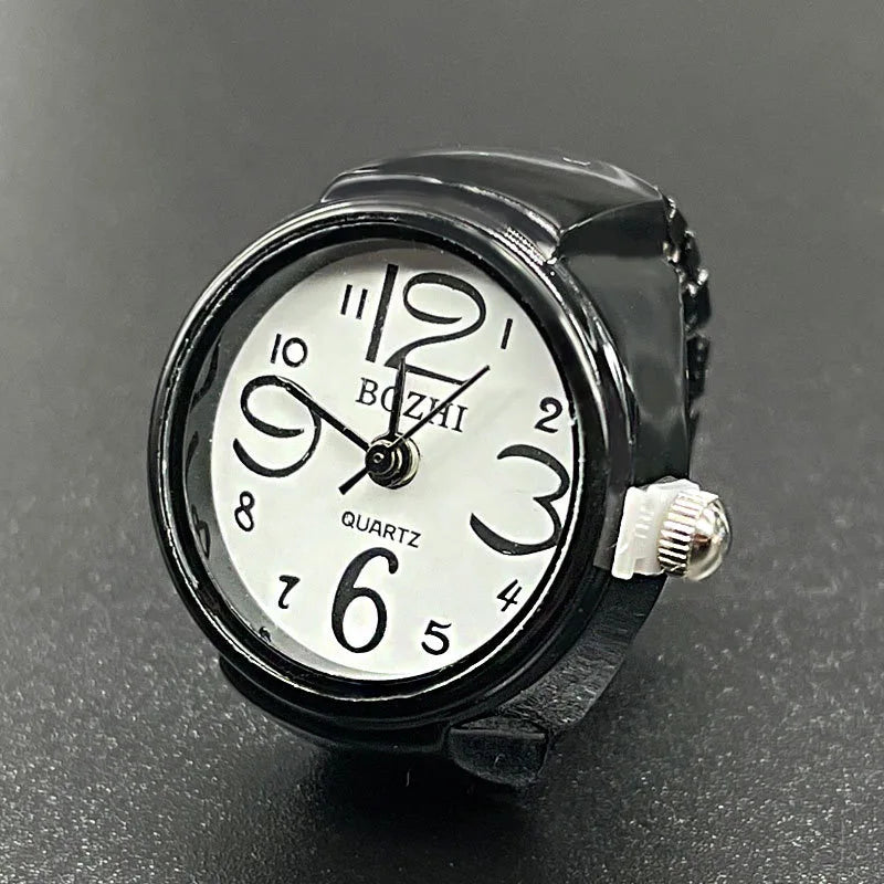 Luxury Ring Clock Elastic Stretchy Quartz Watches Rings for Men Ladies Man Male Finger Hour Functional Vintage Pocket Jewelry