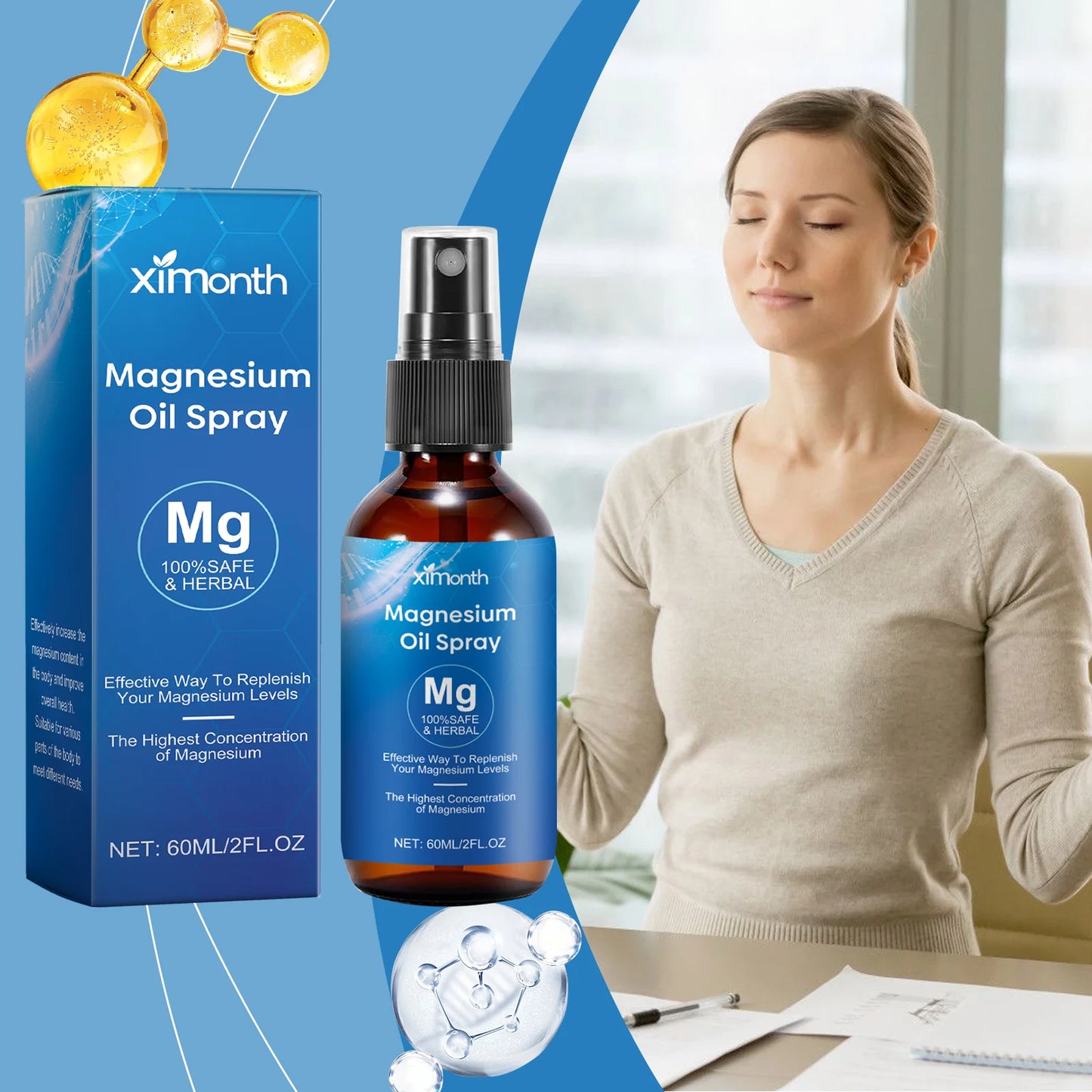 Essential Oil Magnesium Spray Relieves Muscle Body Pain Smoothes Softens Skin Magnesium Oil Spray Relaxation Better Sleep Care