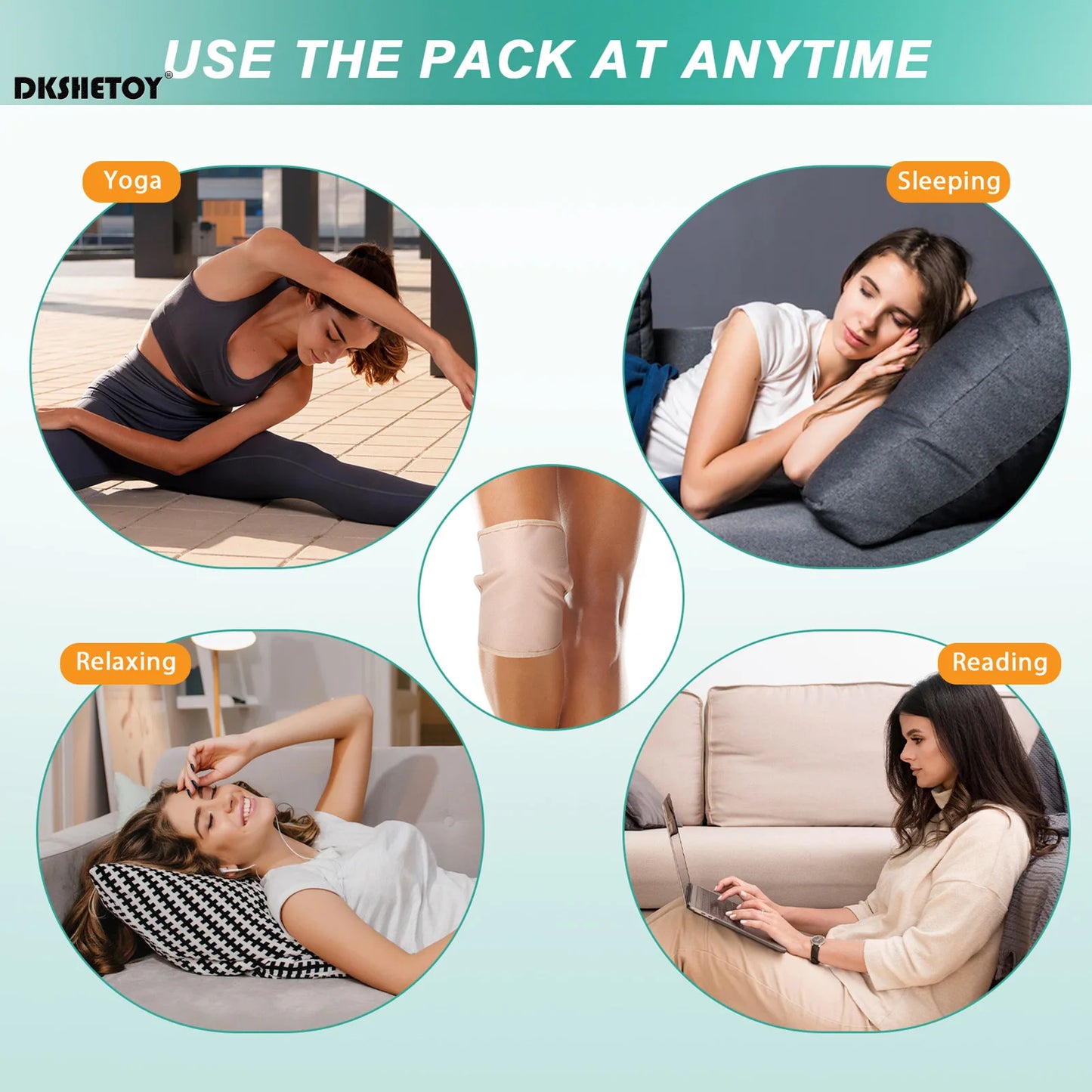 Reusable Castor Oil Pack Organic Knee Pain Compress Wrap Adjustable Pad Self Conditioning Aid Liver Abdomen Muscles Kidneys