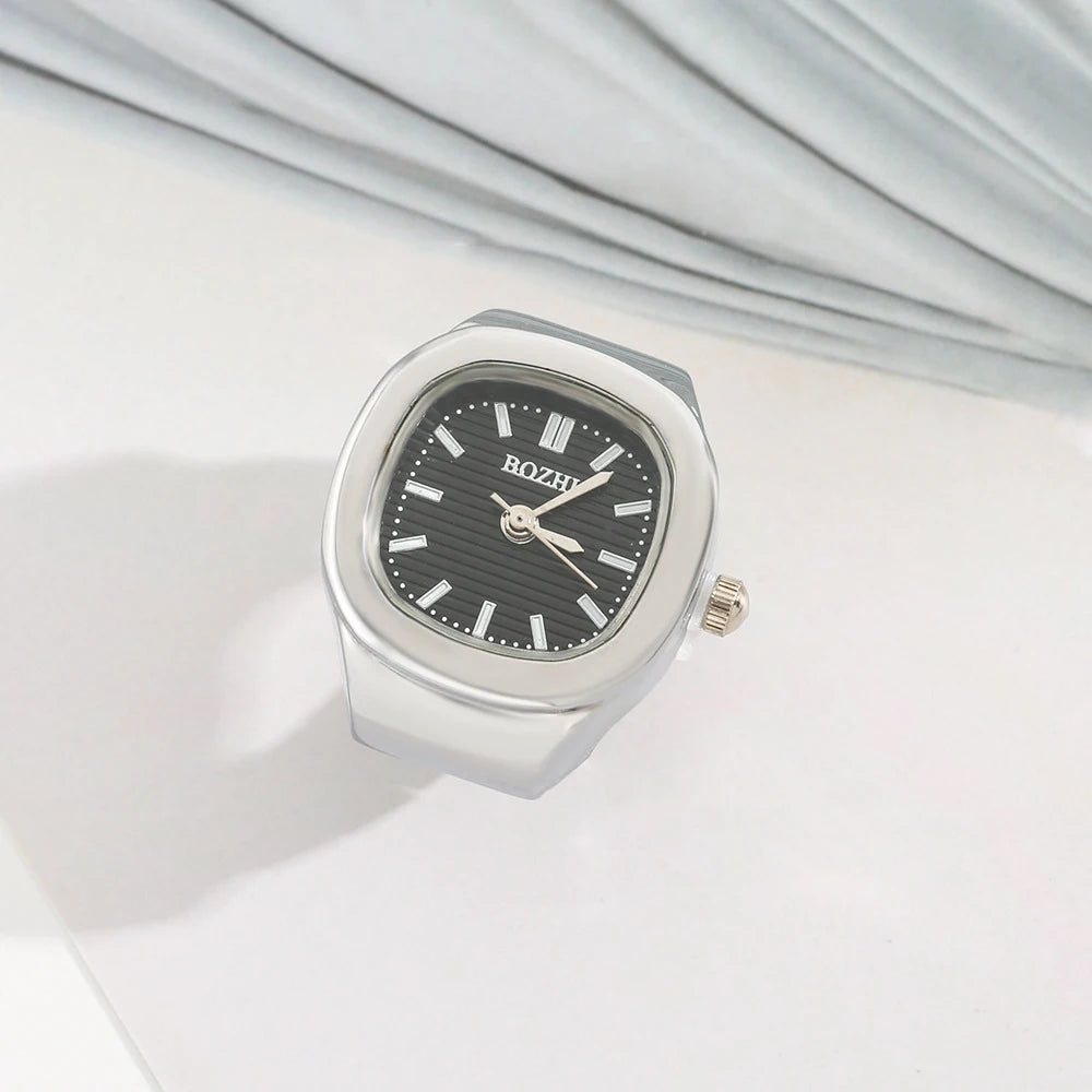 WLP Gothic Jewelry Woman Ring Quartz Watch Finger Rings anillos hombre de mujer Punk Jewellery Elastic Strap Goth Luxury Jewelry