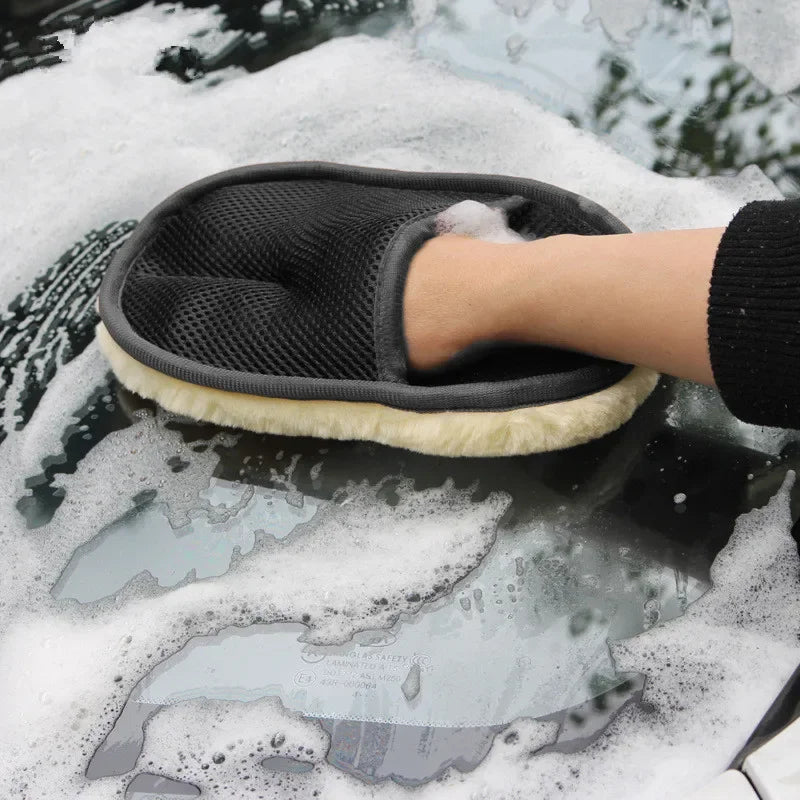 Car Washing  Gloves Thickened Plush Car Wiping Gloves Waxing Polishing Car Cleaning Products