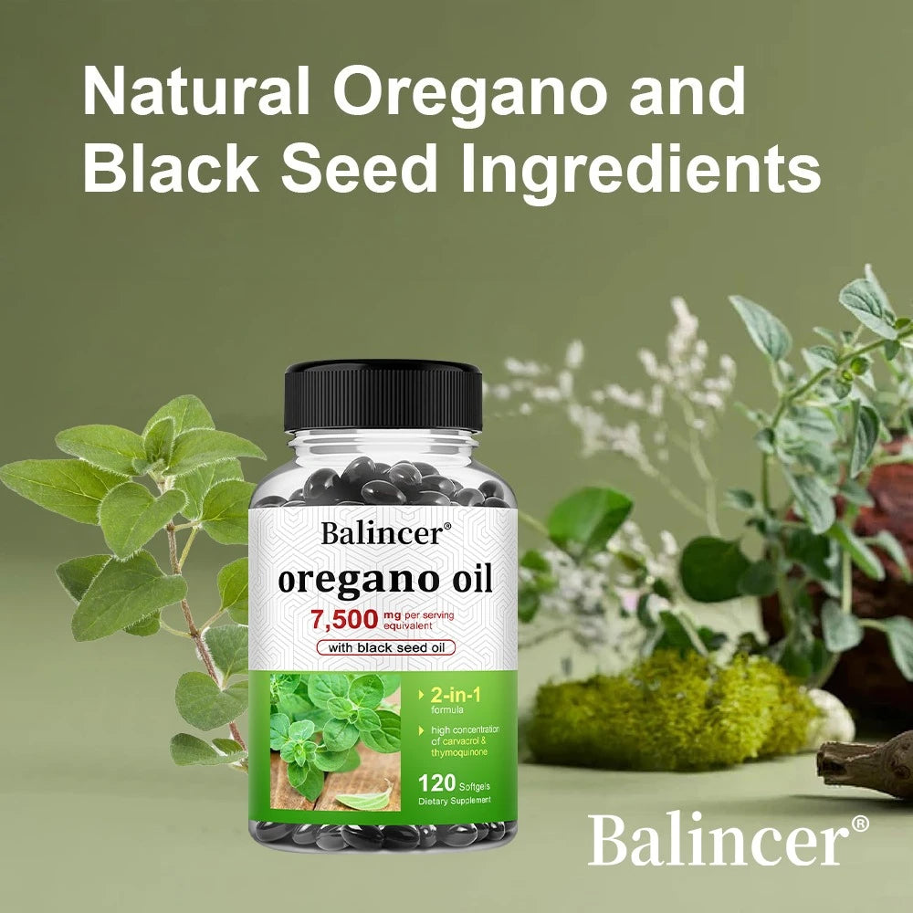 Balincer Oregano Oil Capsule 30/60/120 Softgels, Natural Immune Support Promotes Healthy Digestion&Gut Flora Dietary Supplement