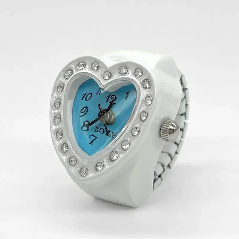 Luxury Ring Clock Elastic Stretchy Band Quartz Reloj Rings for Men Ladies Male Finger Heart Pocket Watch Hip-Hop Man New Jewelry