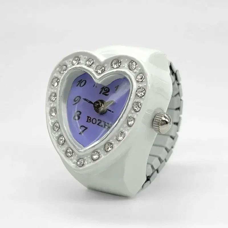 Luxury Ring Clock Elastic Stretchy Band Quartz Reloj Rings for Men Ladies Male Finger Heart Pocket Watch Hip-Hop Man New Jewelry