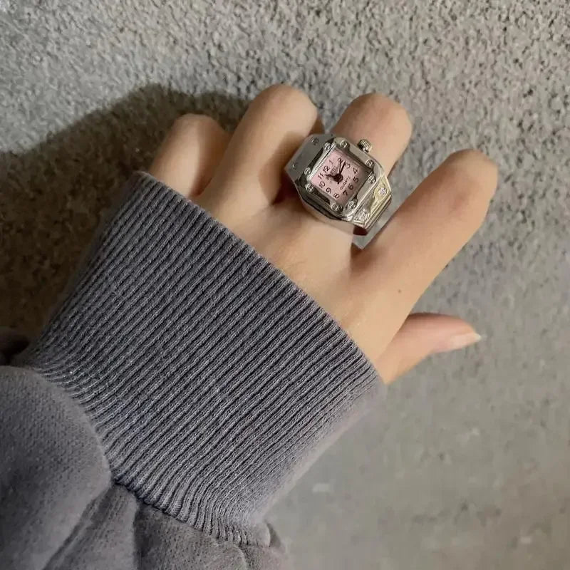 Luxury Ring Clock Elastic Stretchy Band Quartz Reloj Rings for Men Ladies Male Finger Heart Pocket Watch Hip-Hop Man New Jewelry