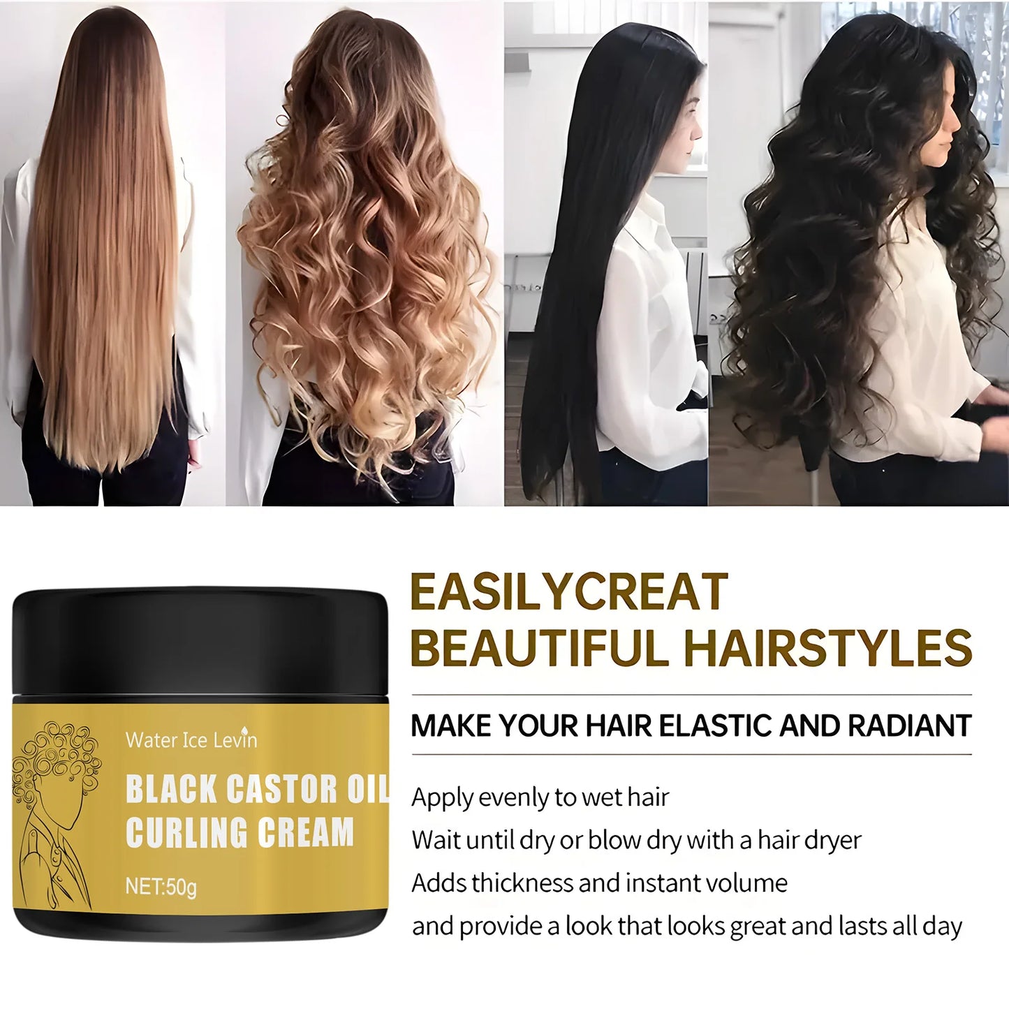 Black Castor Oil Healthy Moisturizes And Defines Curls Suitable For Dry Curly Hair For Both Men And Women, Repair Hair Tangles