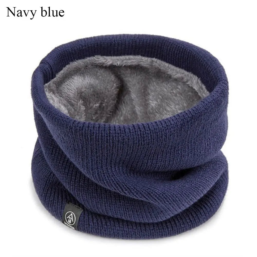 Warm Knitted Scarf Thickened Plush Windproof Winter Neck Gaiter Cold Weather Outdoor Sport Ski Running Men Women Tube Scarf