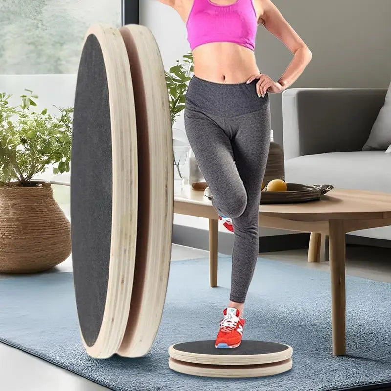 Waist Sculptor AB Disc Machine Wooden Disc Sculpture Twist With Handles Workout Training Board Body Trainer For Hips And Thighs