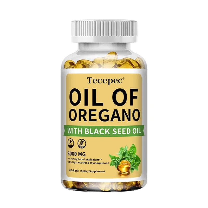 Oil of Oregano with Black Seed Oil, 30/60/120 Capsules– 20:1 Extract - Antioxidant Immune Health Support, Non-GMO Supplement