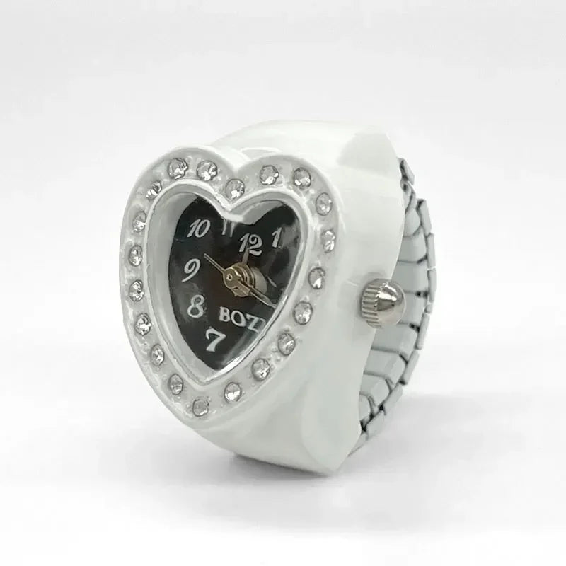 Luxury Ring Clock Elastic Stretchy Band Quartz Reloj Rings for Men Ladies Male Finger Heart Pocket Watch Hip-Hop Man New Jewelry