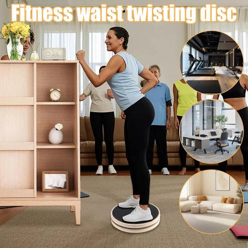 Waist Sculptor AB Disc Machine Wooden Disc Sculpture Twist With Handles Workout Training Board Body Trainer For Hips And Thighs