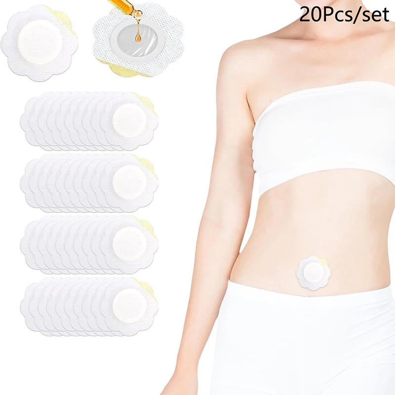 20Pcs/set Replacement Disposable Castor Oil Pack Self-Adhesive Adhesive Navel Stickers Seepage Resistant Belly Button Protectors