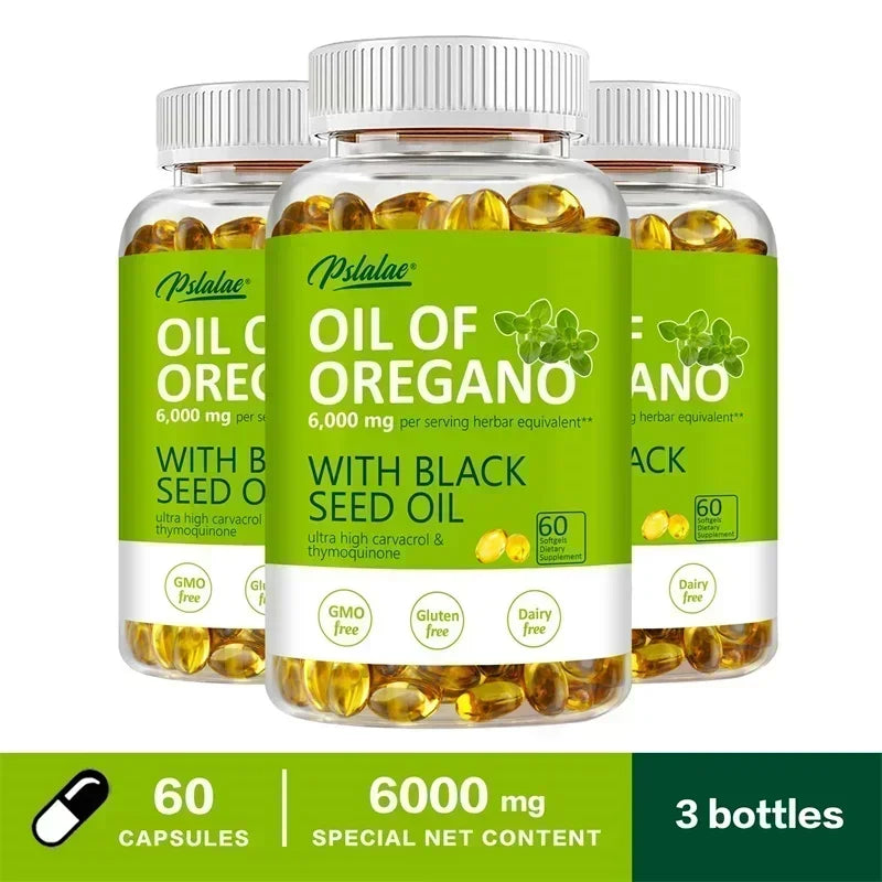 Oregano Oil Capsules - Promote Digestive Health, Intestinal Health, Blood Circulation, Immune System, Anti-oxidation