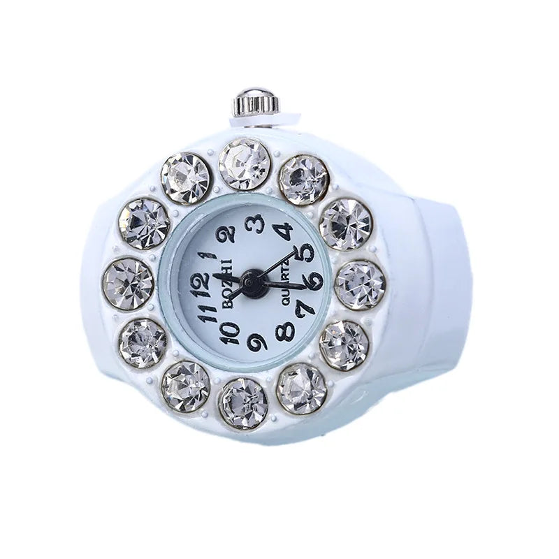 Luxury Ring Clock Elastic Stretchy Quartz Watches Rings for Men Ladies Man Male Finger Hour Functional Vintage Pocket Jewelry