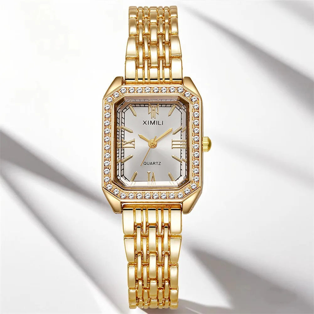 2025 Top Brand Watch Women Business Simple Diamond Gold Watches Casual Female Student Fashion Quartz Clock Wristwatches