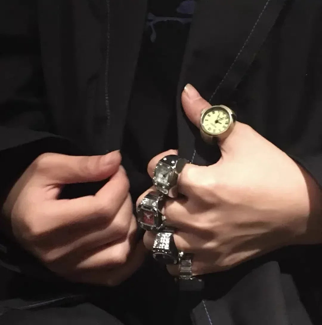 Luxury Ring Clock Elastic Stretchy Band Quartz Reloj Rings for Men Ladies Male Finger Heart Pocket Watch Hip-Hop Man New Jewelry
