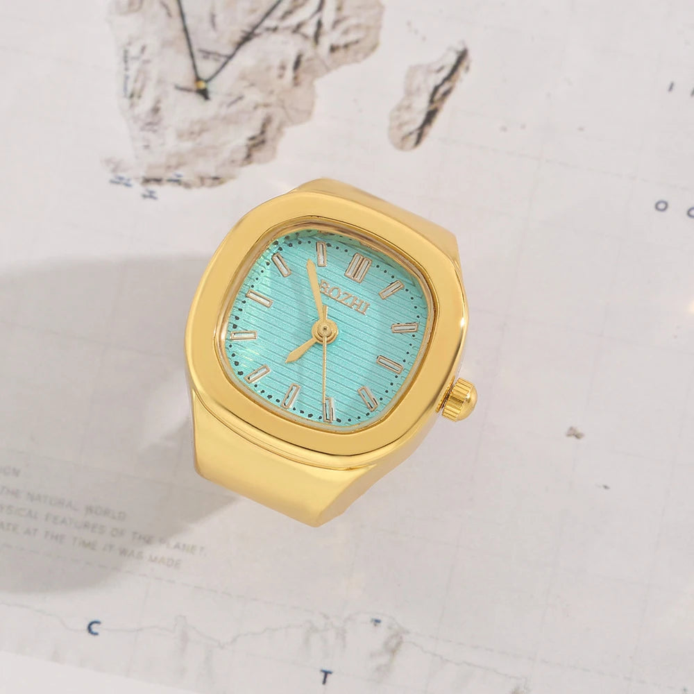 WLP Gothic Jewelry Woman Ring Quartz Watch Finger Rings anillos hombre de mujer Punk Jewellery Elastic Strap Goth Luxury Jewelry