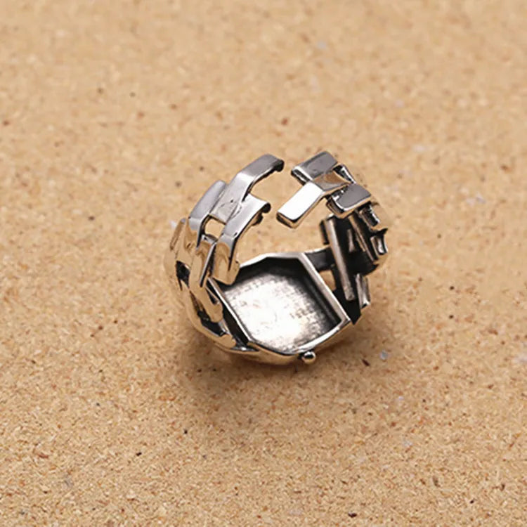 New in 925 Sterling Silver Cuba Chain Watch Woman Rings Wedding Vintage Ring Luxury Jewelry Accessories Prevent Allergy