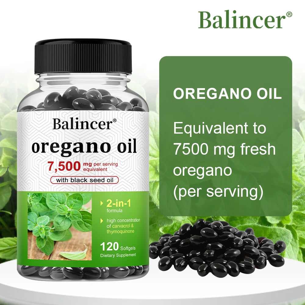 Balincer Oregano Oil Capsule 30/60/120 Softgels, Natural Immune Support Promotes Healthy Digestion&Gut Flora Dietary Supplement