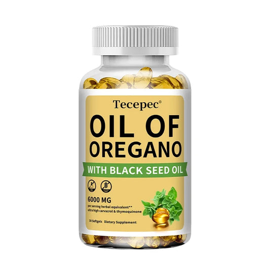 Oil of Oregano with Black Seed Oil, 30/60/120 Capsules– 20:1 Extract - Antioxidant Immune Health Support, Non-GMO Supplement