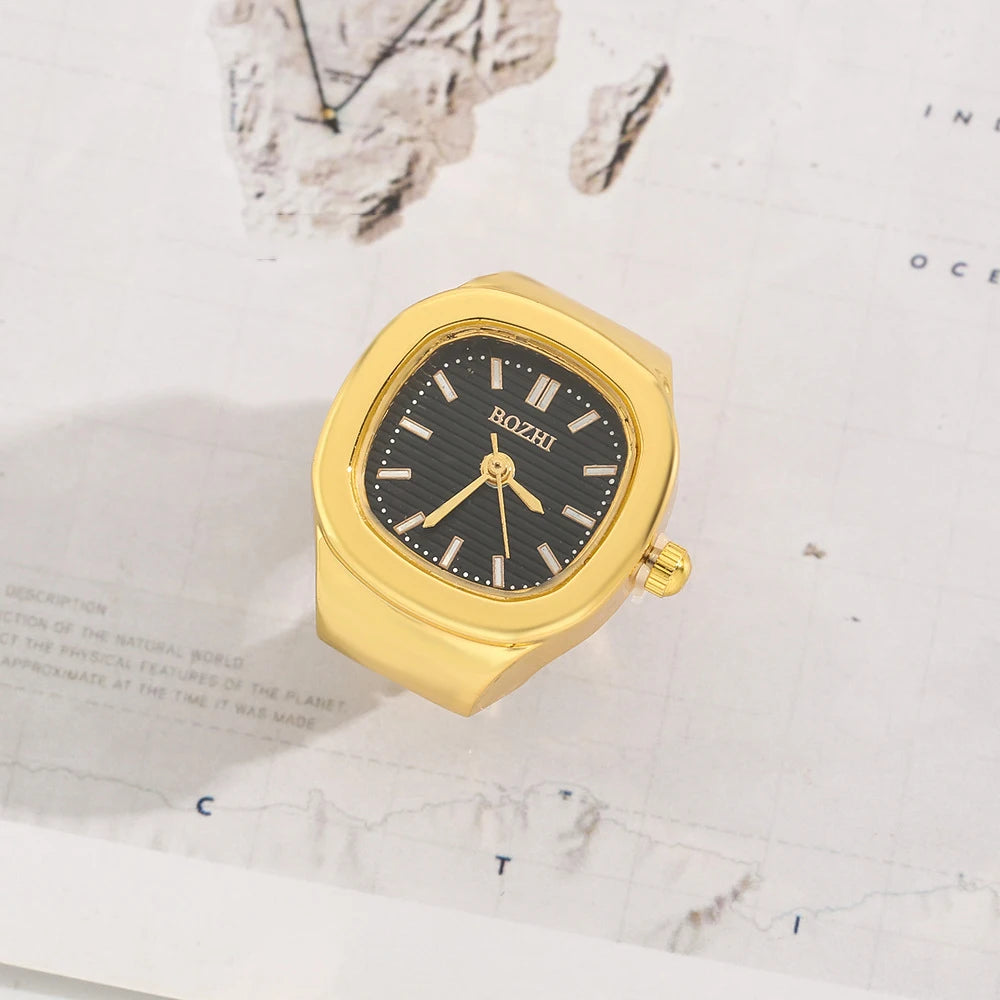 WLP Gothic Jewelry Woman Ring Quartz Watch Finger Rings anillos hombre de mujer Punk Jewellery Elastic Strap Goth Luxury Jewelry