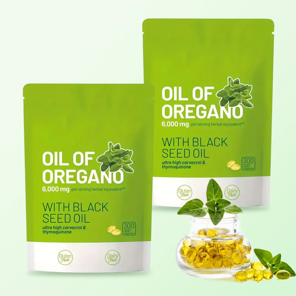 300 Capsules Oil Of Oregano with Black Seed Oil - Natural Antioxidants for Fitness Nutritional Support - Highly Effective