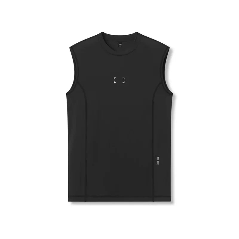 Men's Summer Compression Tank Top Gym Fitness Clothing Quick Dry Sleeveless Shirt Singlets Running Workout Tights Casual Vest
