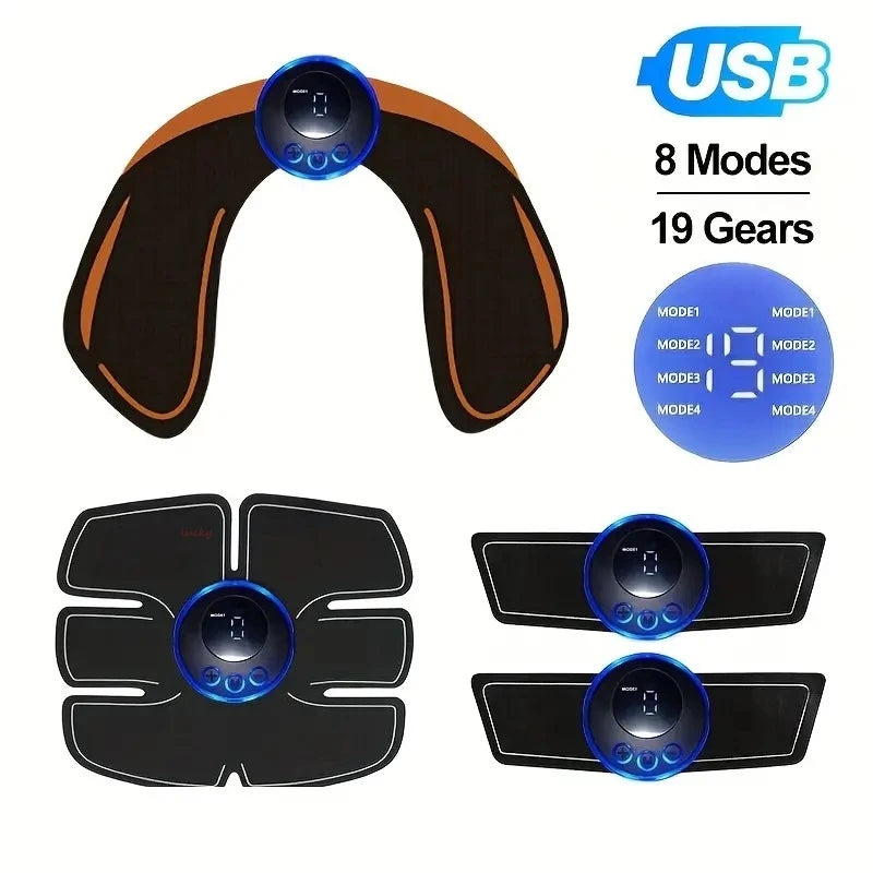 EMS Ab Belt, Electronic Muscle Stimulator for Abs Toner, Home Gym Fitness Equipment for Body Workout for Men and Women