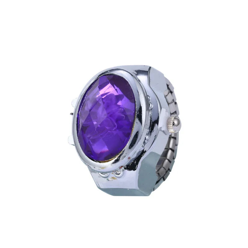 Luxury Ring Clock Elastic Stretchy Quartz Watches Rings for Men Ladies Man Male Finger Hour Functional Vintage Pocket Jewelry