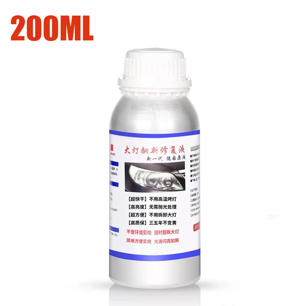 Car Headlight Polishing Liquid Polymer Car Headlamp Renovation Restoration Cleaning Agent 800G/200ml/100ml Auto Repair Products