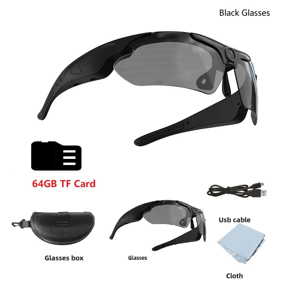 Wearable HD 1080P Camera Outdoor Cycling Glasses Polarized Lens Smart Camcorder Security Protection Video Record Smart Camera