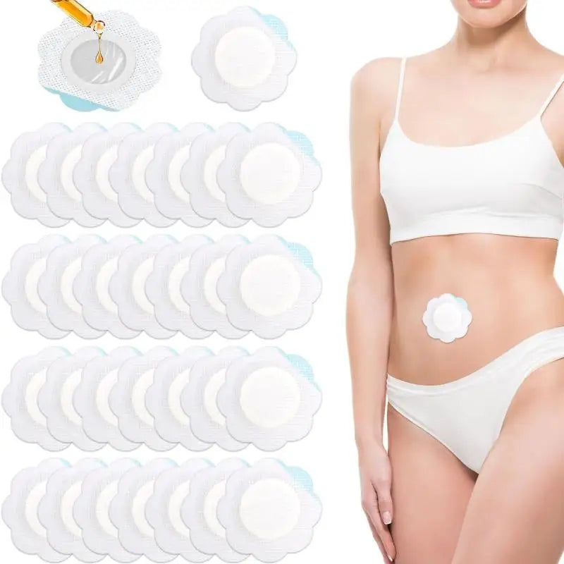 50pcs/Set Replacement Disposable Castor Oil Pack Self-Adhesive Adhesive Navel Stickers Seepage Resistant Belly Button Protectors