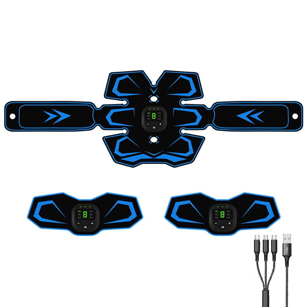 EMS Abdominal Training Device USB Rechargeable Weight Loss Fitness Vibration Belt Ab Workout Equipment Machine for Men and Women