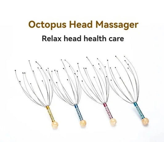Stainless steel octopus head massager, head relaxer, brain massage claw, relieves fatigue, soul extractor