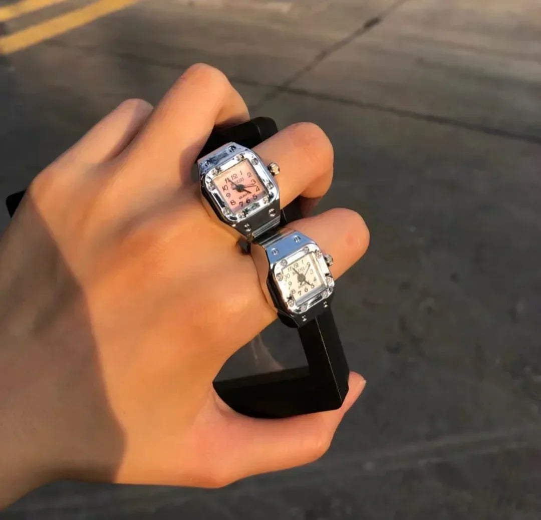 Luxury Ring Clock Elastic Stretchy Band Quartz Reloj Rings for Men Ladies Male Finger Heart Pocket Watch Hip-Hop Man New Jewelry