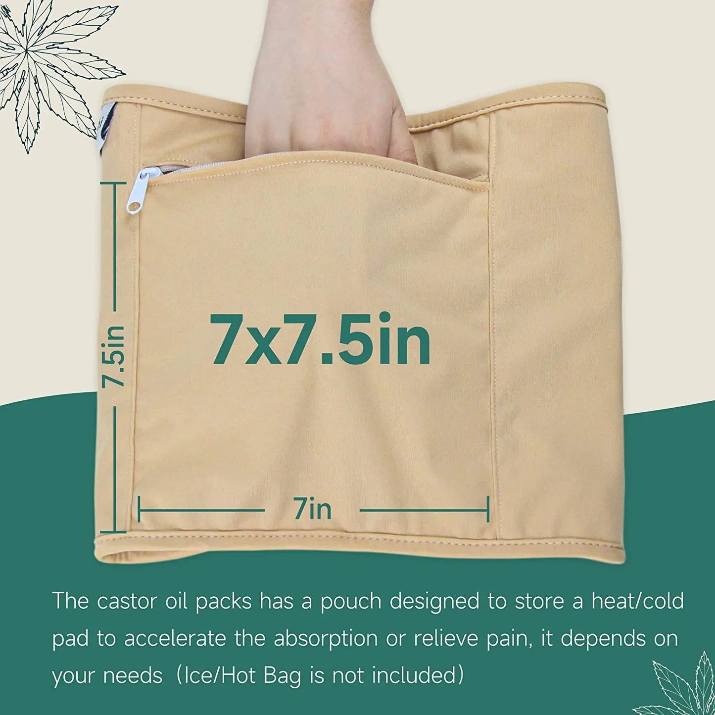 Castor Oil Pack Organic Castor Oil Compression Wrap Reusable Castor Oil Self Conditioning Aid For Liver Abdomen Muscles Kidneys